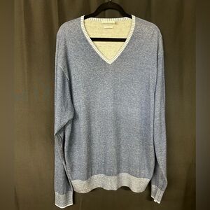 Peter Millar Light Blue Soft V Neck Pullover Sweater